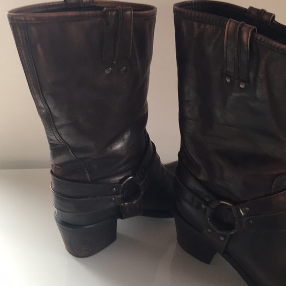 Amazing Vera Gomma Brown Distressed Harness Boots - Picture 3 of 8